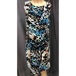 Worthington Multicolor Sheath Dress Printed Pattern Knee-Length Womens medium